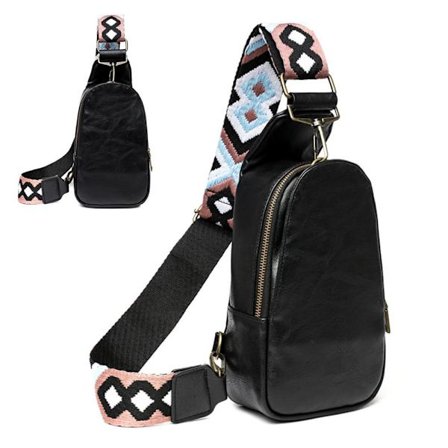 PU-läder Crossbody Sling Bag för Kvinnor, Mångsidig Bröstväska för Utomhusvandring och Resor