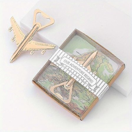 Gylden metal flyflaskeåbner - perfekt rejse- og festgave til ølelskere