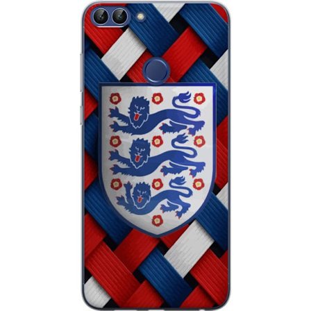 Yhteensopiva Puhelinkuori Huawei Huawei P smart Graafinen Englanti-aihe heraldisilla leijonilla ja punaisella, valkoisella ja sinisellä punotulla kuv