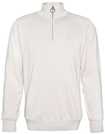 Barbour M's Cotton Half Zip Knitted Jumper Mist