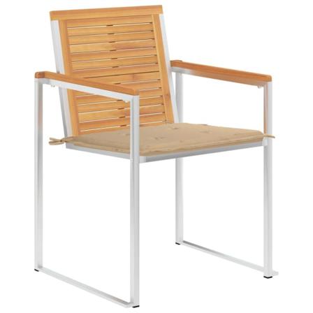 Vidaxl Trädgårdsstolar Med Dynor 4 St Massiv Teak Beige