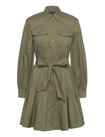 Belted Cotton-Blend Shirtdress Khaki Lauren Ralph Lauren