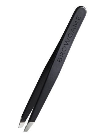 Browgame Cosmetics Signature Tweezer Slanted Soft Touch Blackout - Black - ONE SIZE