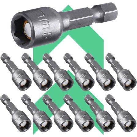 12-pack Socket Driver Bit Kit Adaptrar 8mm Hex 1/4 tum Hex Driver Bit för Sladdlösa Borr eller Skruvdragare Tillbehör