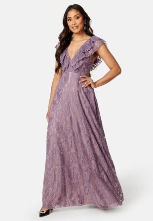 Bubbleroom Occasion - Yveine Lace Gown - Dusty lilac - Kläder