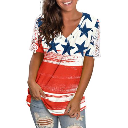 Kortärmad T-shirt För Kvinnor Independence Day Tee