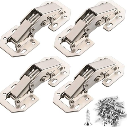 4 stk 90 graders skapdørhengsel med demper skrue KLB