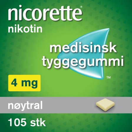 Nicorette 4 mg tyggegummi nøytral smak 105 stk