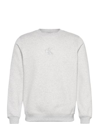 Monologo Crew Neck Tops Sweat-shirts & Hoodies Sweat-shirts Grey Calvin Klein Jeans