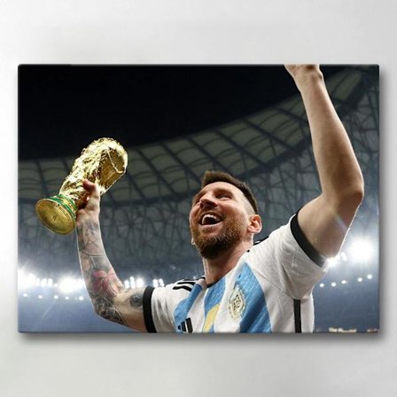 Lærredsbillede / Lærredstryk - Messi World Cup - 40x30 cm - Lærred