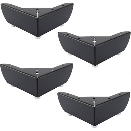 Musta - DIY-huonekalujalat keittiöön, 50 mm jalat sohvapöydälle, kaapille, sängylle, sohvalle, tukevat metalliset tuolinjalat, työpöydälle, hopea, 