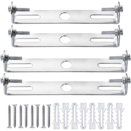 4 pakker loftslampe armatur, loftsroset, universel sølv lysekrone lysholder med skruer og møtrikker, kulstofstål loftsbase