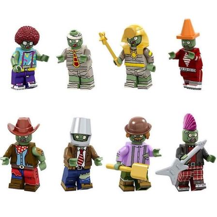 8 st. Plants Vs Zombies Action Minifigurer Byggklossar Leksakssats för Barn Db