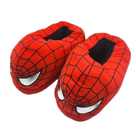 Bomulls tøfler Spider-Man tegneserie foreldre og barn parpakke hæl varme sko voksne hjem full pakke plysj sko Kids