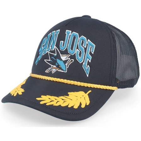 Mitchell & Ness - NHL Schwarz trucker Cap - San Jose Sharks Gold Leaf Vintage Trucker @ Hatstore