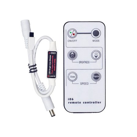IR-fjärrkontroll med knappar, trådlös fjärrkontroll, 5V / 12V / 24V 6A minikontroller för enfärgad SMD LED-strip