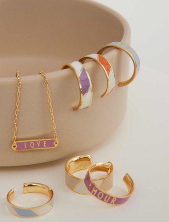 Design Letters Striped Candy Ring - Orange - ONE SIZE