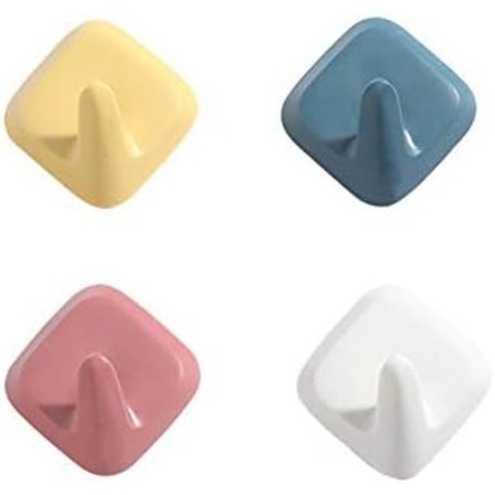 Rodfri selvklæbende vægmonterede farverige kroge, ideelle til dørkroge