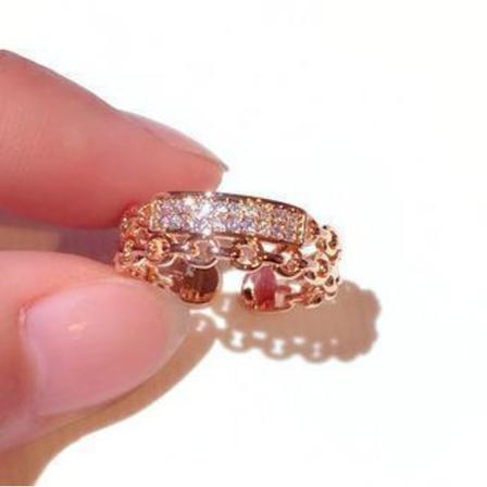 Guldpläterad Evighetsband Dubbelring Rosé Och Silver M Diamant Pinkgold One Size