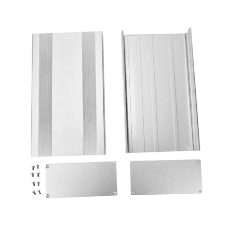 Elektroniskt hölje i aluminiumlegering Projektlåda Sandblästrad Oxiderad Silver Skyddsfodral 68 x 145 x 250 mm
