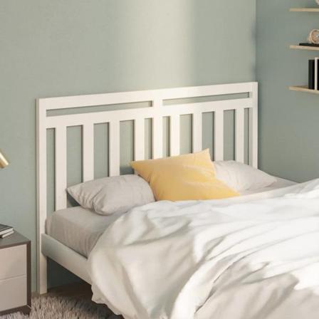 Vidaxl Sänggavel Vit 126x4x100 Cm Massiv Furu Vit