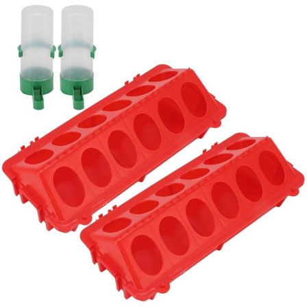 2Set Flip Top Chick Birds Vatten Matare PP Kyckling Trog Automatisk Matare med Splatter Proof Cover Fjäderfä Utrustning M Vatten 90ML