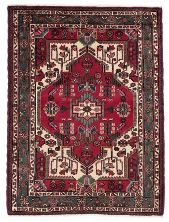 Oriental Hamadan Rug 110X150 Black/Dark Red Wool, Persia