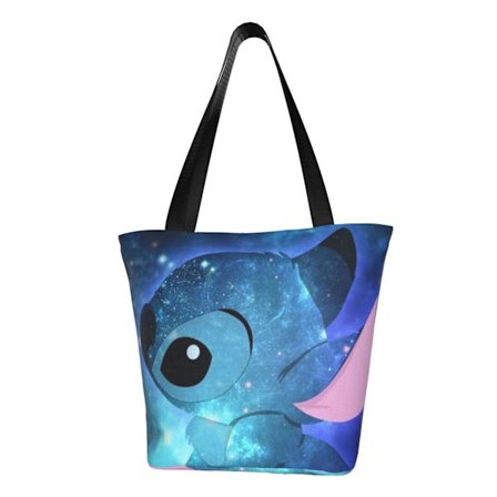 Stitch Blå tecknad film Dam Tote Bag Stor kapacitet Handväska Axelväska Present-EDRD289