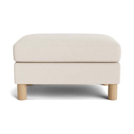 Haven Pouf Hocker in Loop Creme, moderner Stil, bequemer Sitzpouf für Wohnzimmer, elegante Fußstütze mit 44cm Höhe, zeitloses Design.