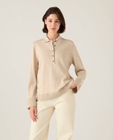Lexington Polo knitted sweater, beige melange