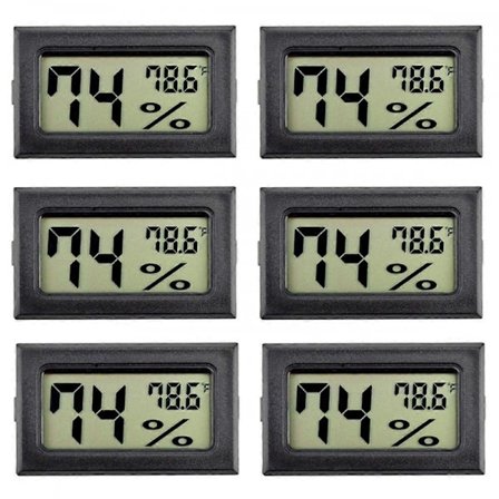 6-pack Mini Hygrometer Inomhus Fuktmätare Hygrometer Digitala Termometrar Luftfuktighet med () för G