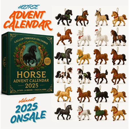 Hevosen vuoden lähtölaskentakalenteri, joulukuusenkoriste, riipus 9 9