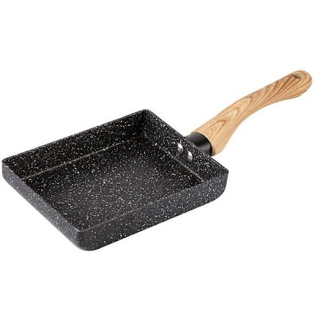 Stekepanne tamagoyaki omelett svart non-stick omelettpanne pannekake kjøkkenpanne for gass bare