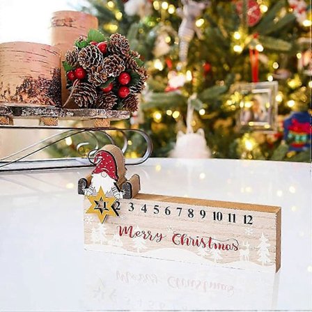 Jul Tretavle Mobil Kalender Dekor Ansiktsløs Gammel Mann Jul