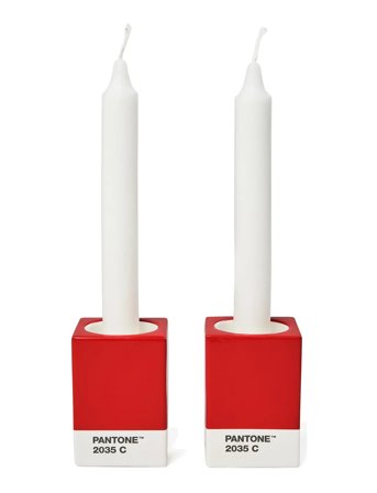 PANTONE Pantone Candlestick Set Of 2 - Red - ONE SIZE