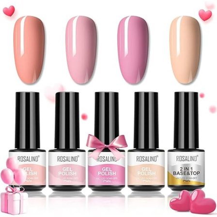 Semi-permanent rosa lack 4 färger mini nagellack semi-permanent gel