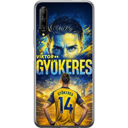 Yhteensopiva Puhelinkuori Huawei Huawei P smart Pro 2019 Viktor Gyökeres jalkapallojuliste keltaisella ja sinisellä värimaailmalla, dramaattinen st