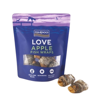 Fish4Dogs - Apple fish wraps 90 g - Hund - Hundegodbiter & tyggebein - Belønningsgodbiter for hund - ZOO.no