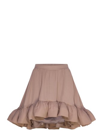Malina Cori Ruffled Hem Mini Skirt Beige