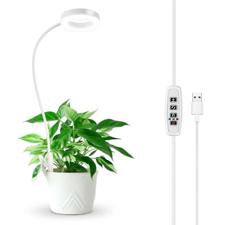 Grolys for innendørs planter, potklips LED-plantelys for innendørs dyrking, automatisk på/av 3 6 12 timer timer for små planter, hagegave ZD B2
