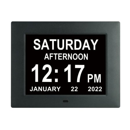 Digital Klokke for Eldre 8 Tommers Vekkerklokke Alzheimers Klokke med Dato og Tid Hjelper med å Kurere Hukommelsestap Alzheimers og Demens Klokke (