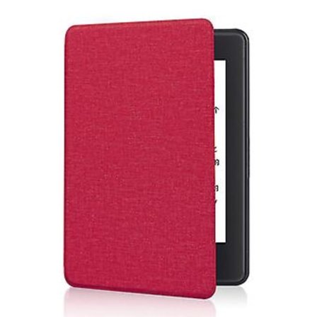Beskyttelsesdeksel for Paper White 12. generasjon 2024 7 tommer TPU Stoffteksturdeksel Ripebestandig og Fallbeskyttelse Stort rød
