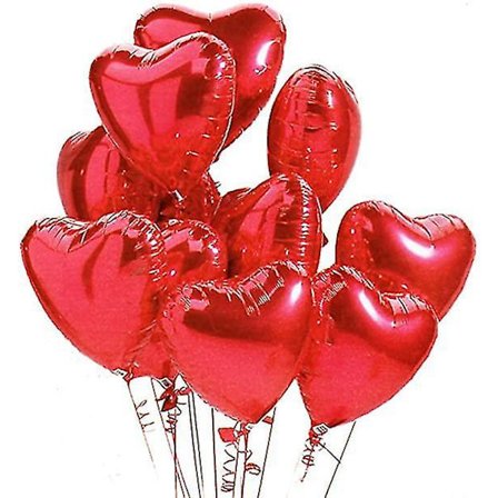 20 stk 18 tommers røde hjerteformede folie ballonger til bryllup og bursdag