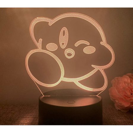 SBSG 3D Natlampe Stjerne Kirby Kreativ USB Touch Farverig Fjernbetjening 16 Farver LED Gave Lys Stjerne Kirby 1 Sort Touch Farverig[HK]