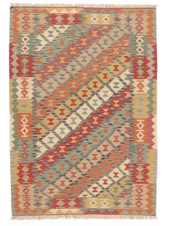 Kelim Ghashghai Vloerkleed Handgeweven 170X236 Oranje/Groen Perzië/Iran
