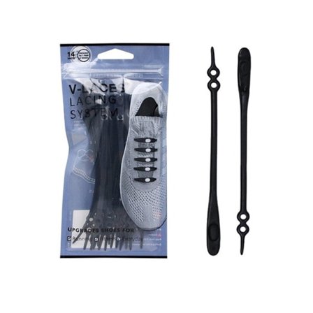 12st Lazy Silikon Skosnören Runda Elastiska Skosnören Special Black