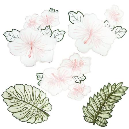 Blomma Spetslapp Broderi Applikation Gör-det-själv Hantverk (rosa)