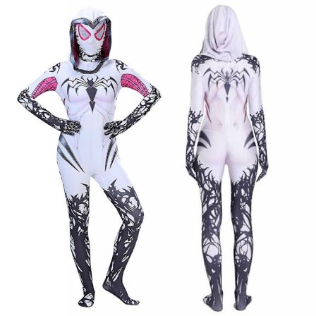 4-9 år Barn Jenter Edderkopp Gwen Stacy Venom Cosplay Festkostyme Halloween Dress Up Jumpsuit Gaver