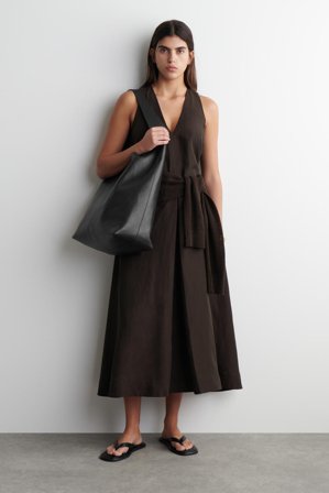 COS Women's Serif Tote Bag - Leather in Black