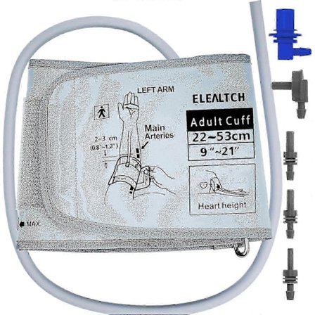 Extra Stort Manschett Kompatibel med Omron Blodtrycksmätare, Ersättningsmanschett för Vuxna ARM BP för Stor ARM, Grå
